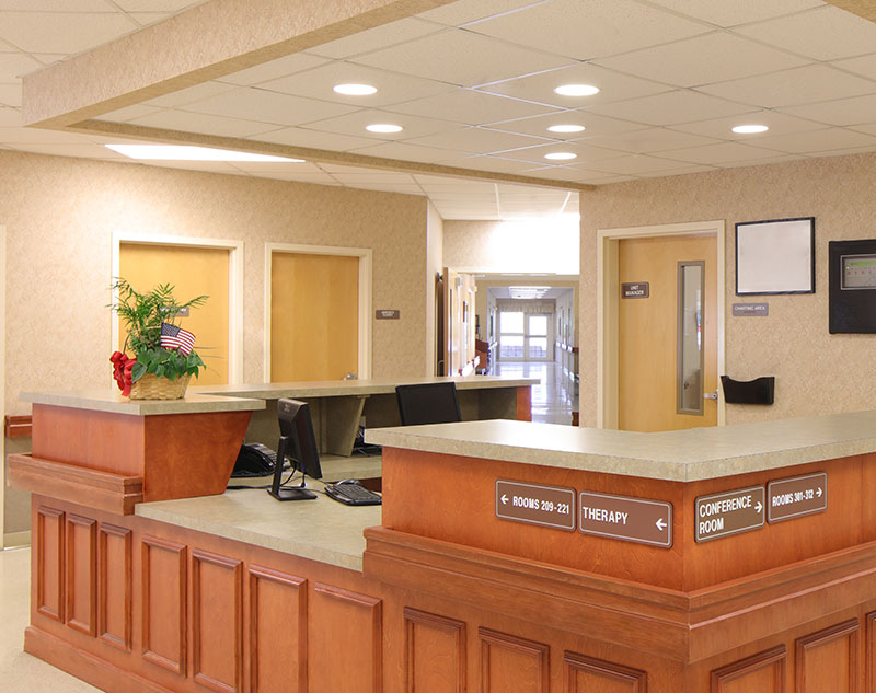 Nurses station in Madison, Virginia nursing home.