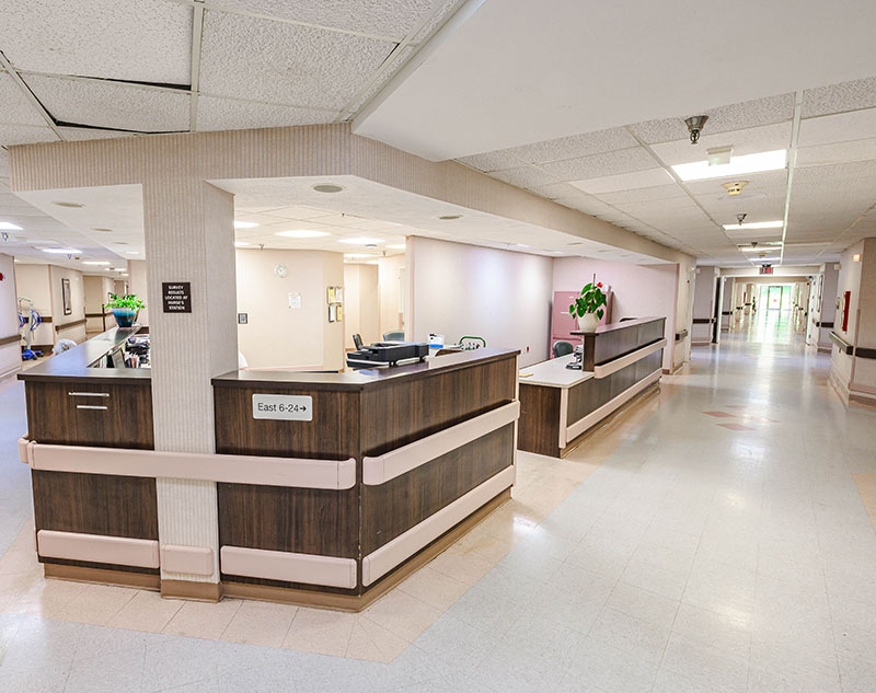 Nurses station in Johnstown, Pennsylvania nursing home.